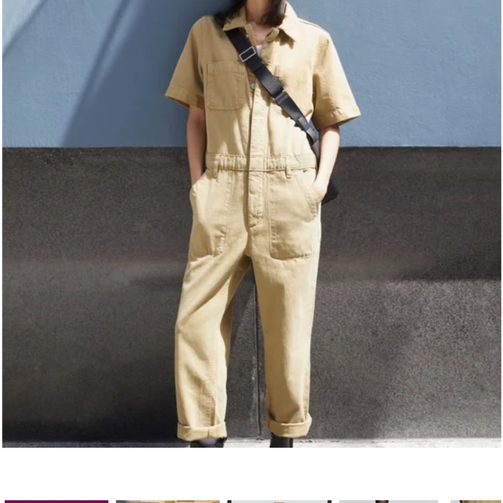 EVERLANE ladies The Supersoft Jean utility jumpsuit fennel khaki size 0